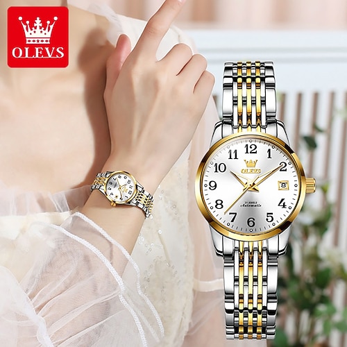 

Nouvelle marque olevs montre pour femme calendrier lumineux étanche automatique montre mécanique simple lumière luxe dames montre