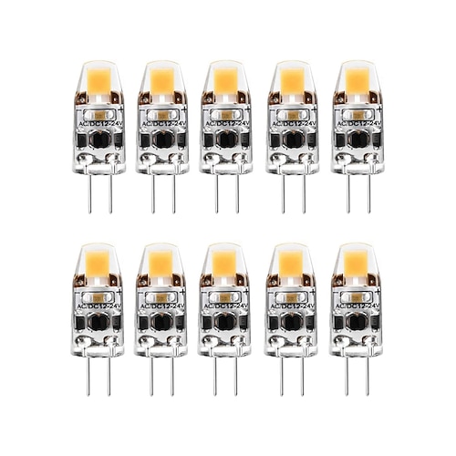 

1.5 w g4 led bi-pin lumières cob led miroir cosmétique décoration de noël blanc chaud blanc 12-24v 10 pièces/1 pièce