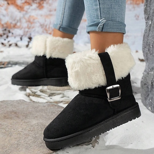 

Damen Stiefel Schneestiefel Winterstiefel Heim Täglich Stiefeletten Stiefeletten Flacher Absatz Runde Zehe Brautkleider schlicht Komfort Minimalismus Nylon Halbschuhe Feste Farbe Schwarz Gelb