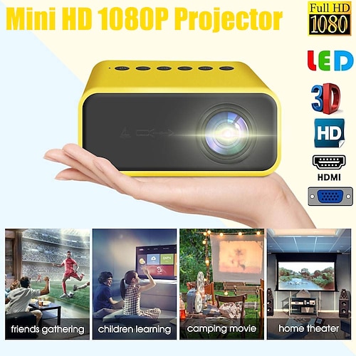 

Mini proyector yt500 1080p cine en casa usb mini proyector led hd portátil compatible con función de duplicación de proyección de teléfono móvil