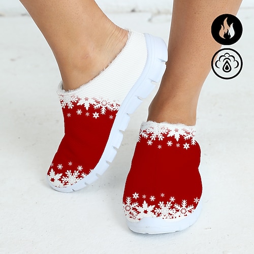 

Mujer Pantuflas Slip-Ons Zapatos estampados Zapatos de Navidad Mulas Deportivas Navidad Diario Forrado con Lana Invierno Tacón Plano Dedo redondo Punta cerrada Felpa Casual Confort Zapatos de Paseo