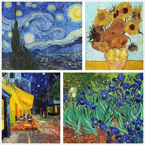 

1pc paisagem diy pintura diamante van gogh famosa pintura série céu estrelado pintura diamante artesanato casa presente sem moldura