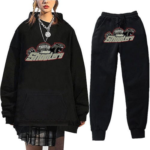 

Sudadera Pantalones de Deporte Letra Gráfico Sudadera Para Hombre Mujer Unisexo Adulto Estampado en caliente 100% Poliéster Calle Casual Diario