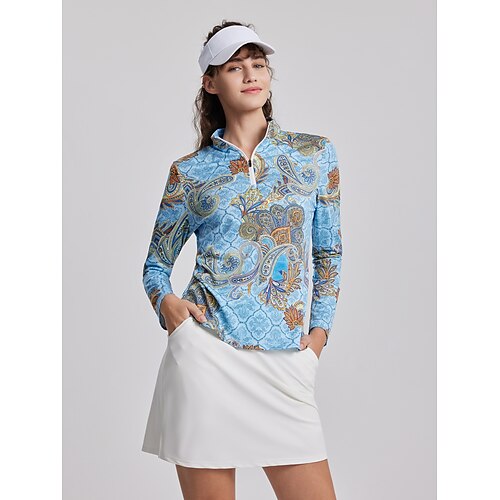 

Mujer Camisas de polo Camiseta de golf Transpirable Secado rápido Dispersor de humedad Manga Larga Ropa de golf ropa de golf Ajuste regular Cremallera Cuello alto Cachemir Primavera Otoño Tenis Golf