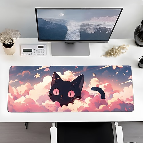 

Tapete de mouse grande para jogos, mouse pad estendido de tamanho grande de 80 30 cm (32 12), decoração de casa, base de borracha antiderrapante, compatível com mouses laser e ópticos