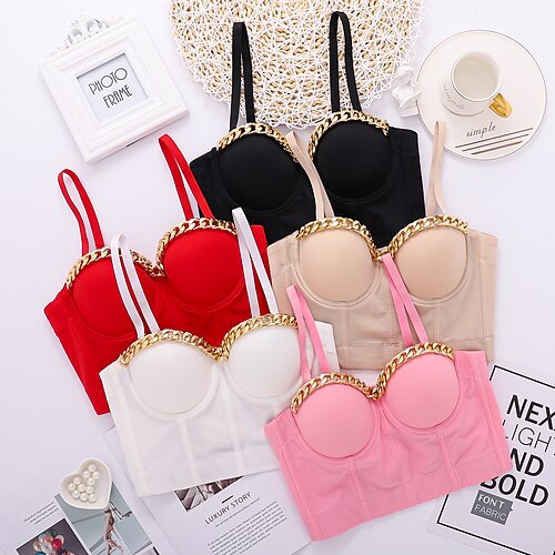 

Sensual Y2K Ano 2000 Corpete Tubo Superior Regata Sutiã push-up Top curto corpete Garota gótica Mulheres Cosplay Ocasiões Especiais Carnaval Festa Boate Clubwear Colete