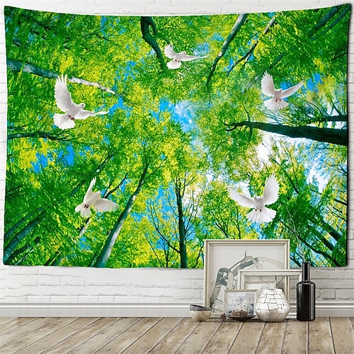 

Landscape Forest Pigeons Hanging Tapestry Wall Art Large Tapestry Mural Decor Photograph Backdrop Blanket Curtain Home Bedroom Living Room Decoration