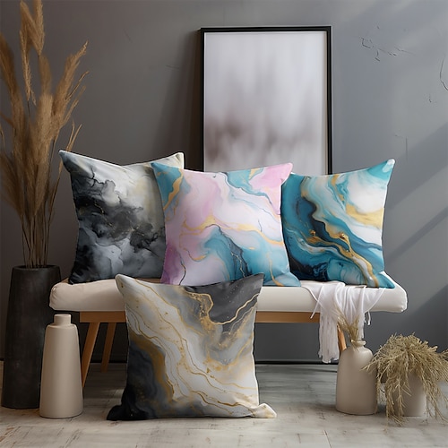 

Marble Pattern Decorative Toss Pillows Cover 1PC Soft Square Cushion Case Pillowcase for Bedroom Livingroom Sofa Couch Chair