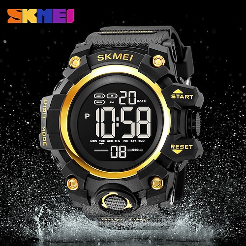 

Skmei 2140 multifunktionale Sportuhr Männer Casual digitale Stoppuhr LED wasserdicht Herren Armbanduhr Militär TPU Uhr