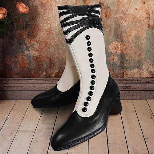

Femme Bottes Chaussures Bullock Grandes Tailles Chaussures Vintage Soirée Bureau du quotidien Talon de chaton Bout rond Elégant Décontractées Minimalisme Lin Faux Cuir Couleur unie Bloc de couleur