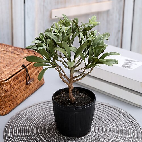 

1PC Simulated Magnolia Evergreen Potted Plant Suitable For Decorating Living Rooms Offices Hotels Tabletops And Windowsills