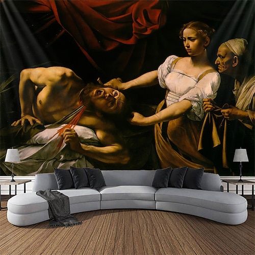 

Caravaggio-Gemälde, hängender Wandteppich, Wandkunst, großer Wandteppich, Wanddekoration, Fotografie, Hintergrund, Decke, Vorhang, Zuhause, Schlafzimmer, Wohnzimmer, Dekoration