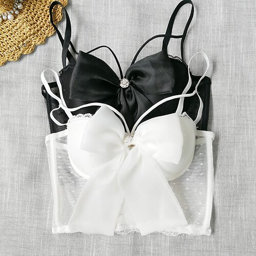 

Sensual Y2K Ano 2000 Corpete Tubo Superior Regata Sutiã push-up Top curto corpete Garota gótica Mulheres Laço Cosplay Ocasiões Especiais Carnaval Festa Boate Clubwear Colete