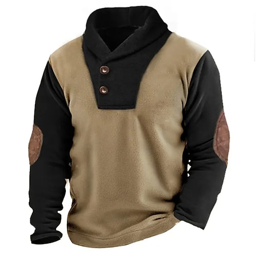 

Hombre Sudadera Lana Polar Marrón Cuello Mao Bloque de color Retazos Deporte Diario Festivos Ropa de calle Básico Casual Otoño invierno Ropa Sudaderas con capucha Sudaderas