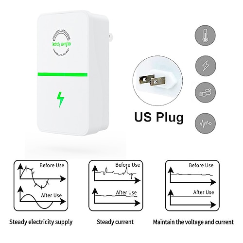 

Économiseur d'énergie 90v-250v, boîte d'économie d'énergie électrique domestique standard américain, facture électrique portable intelligente