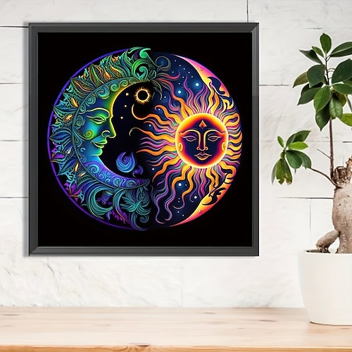 

1pc abstrait bricolage diamant peinture soleil lune diamant peinture artisanat maison cadeau sans cadre