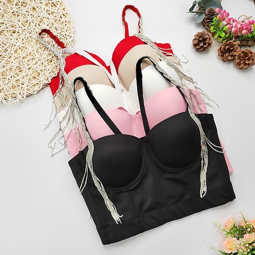 

Sensual Y2K Ano 2000 Corpete Tubo Superior Regata Sutiã push-up Top curto corpete Garota gótica Mulheres Camurça Perfuração a Quente Cosplay Ocasiões Especiais Carnaval Festa Boate Clubwear Colete