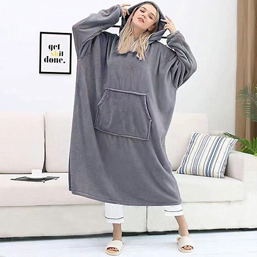 

Erwachsene Übergroße Hoodie-Decke Tragbare Decke mit Tasche Glatt Pyjamas-Einteiler Ein Stück Flanell Cosplay Für Herren und Damen Karneval Tiernachtwäsche Karikatur