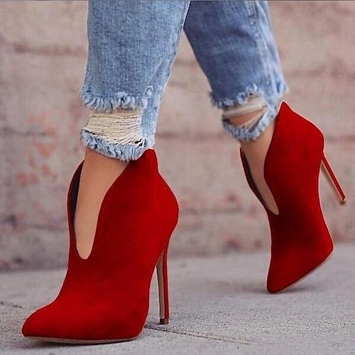 

Mulheres Saltos Stiletto Botas Tamanhos Grandes Sandálias Botas Botas de Verão Botas de salto Festa Diário Bandagem Verão Inverno Salto Agulha Dedo Apontado Vintage Moda Sensual Couro Ecológico