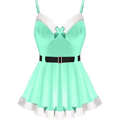 slim fit dress slacks Christmas Costume Halter Neck Velvet Mini Dress Green