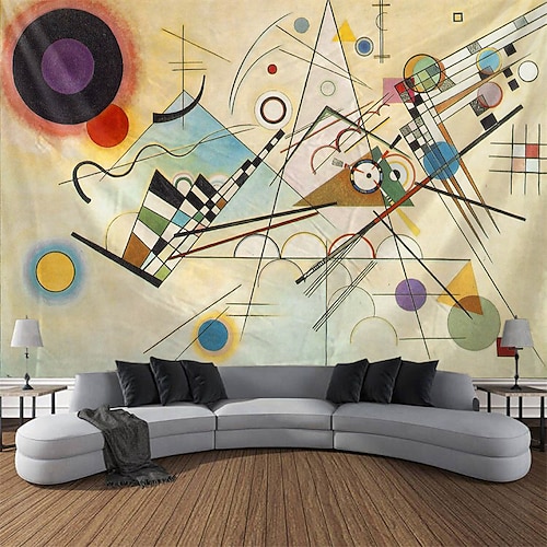 

Wassily Kandinsky peinture suspendue tapisserie mur art grande tapisserie décor mural photographie toile de fond couverture rideau maison chambre salon décoration