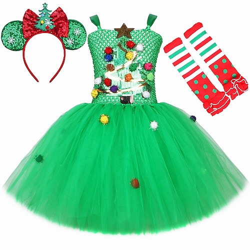 

Papai Noel Elfo Vestidos Faixa de Cabeça Vestido de festa de Natal Para Meninas Traje Cosplay Natal Natal Baile de Máscaras Noite de Natal Crianças Festa Natal Poliéster Ocasiões Especiais