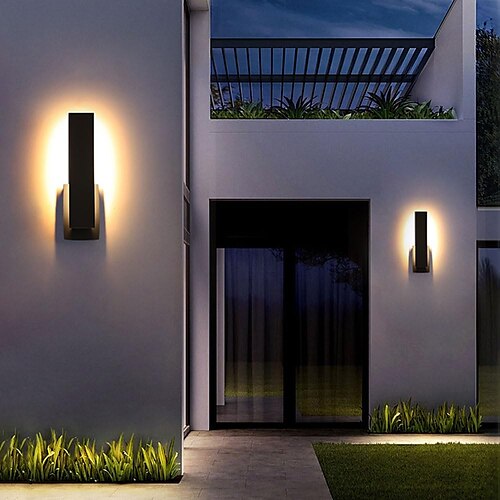 

LED-Wandleuchte, Beleuchtungskörper, Wandleuchte, IP65, wasserdicht, rostfreies Aluminium, Wandleuchte, Laterne, Innenhof, Garten, Balkon, Villa, dekorative Lichter, 110–240 V