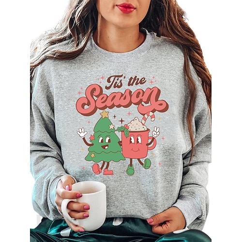 

Weihnachten Weihnachtsbäume Weihnachtsstrickjacke Kapuzenshirt Pullover Anime Grafik Kapuzenshirt Für Damen Erwachsene Heißprägen 100% Polyester Party Festival