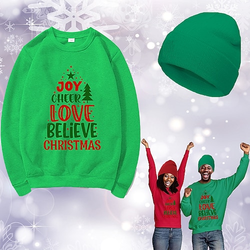 

Christmas Christmas Trees Hat Ugly Christmas Sweater / Sweatshirt Sweatshirt Print Graphic Top Hat For Men's Women's Unisex Adults' Hot Stamping 100% Polyester Party Festival