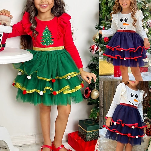 

père Noël Mrs.Claus Robe De Noël Fantaisie Costumes de père noël Robe de fête de Noël Fille Noël Noël Nouvel an la veille de Noël Enfant Noël Réveillon du nouvel an Polyester Robe