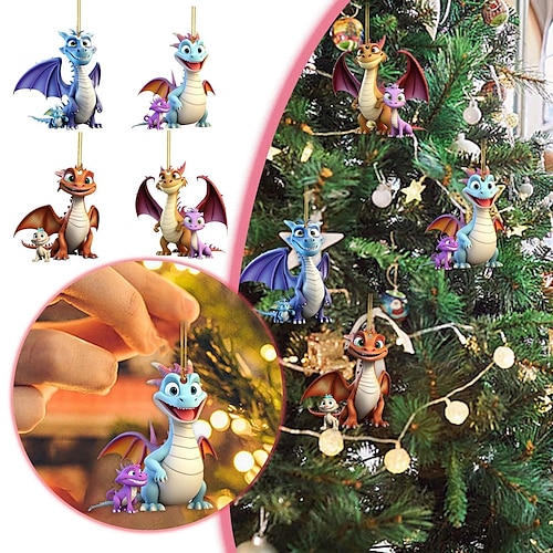 

Adornos de árbol de Navidad colgantes, decoraciones acrílicas 2d, adornos navideños 2023, artesanías, adornos colgantes, suministros festivos para fiestas de Año Nuevo, decoración colgante para