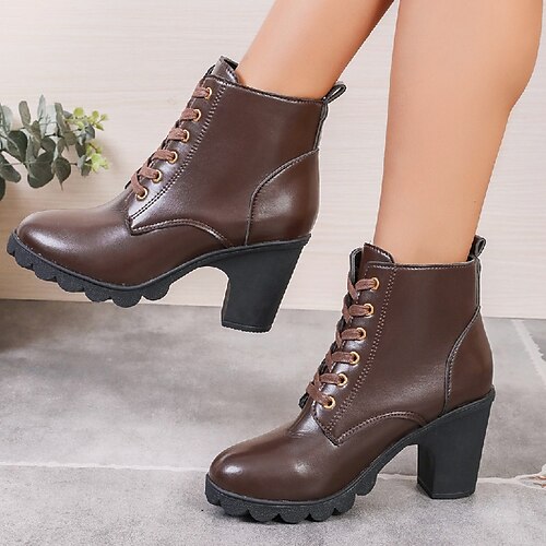 

Damen Stiefel Übergrössen Vintage-Schuhe Stiefel mit Absatz Outdoor B¨¹ro Täglich Stiefeletten Stiefeletten Konischer Absatz Blockabsatz Runde Zehe Elegant Brautkleider schlicht Minimalismus