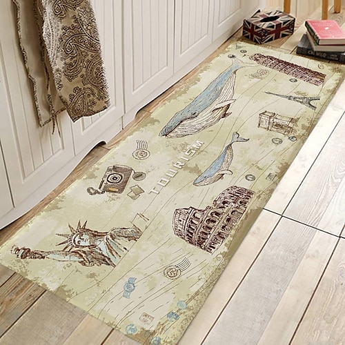 

Vintage Style Area Rug Kitchen Mat Non-Slip Oil Proof Floor Mat Rug Indoor Outdoor Mat Bedroom Decor Bathroom Mat Entrance Rug Door Mat