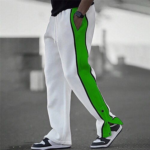 

Homme Joggings Pantalon Jogger Pantalon Patchwork Cordon Taille elastique Bloc de couleur Confort Respirable Casual du quotidien Vacances Sportif Mode Noir Blanche