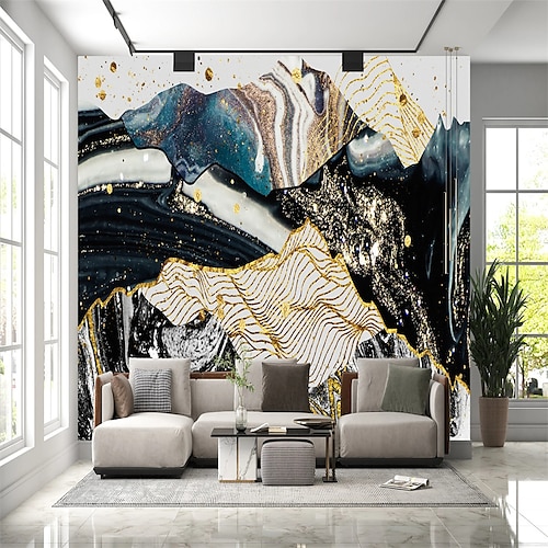 

Abstract Marble Wallpaper Mural White and Black Marble Wall Covering Sticker Peel and Stick Removable PVC/Vinyl Material Self Adhesive/Adhesive Required Wall Decor for Living Room Kitchen Bathroom