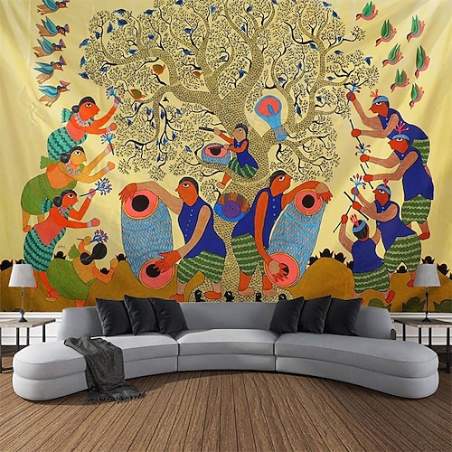 

gond art tapisserie suspendue art mural grande tapisserie décor mural photographie toile de fond couverture rideau maison chambre salon décoration