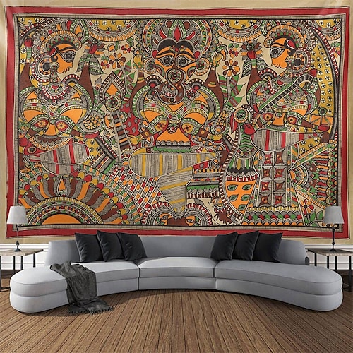 

art populaire hindou tapisserie suspendue art mural grande tapisserie décor mural photographie toile de fond couverture rideau maison chambre salon décoration