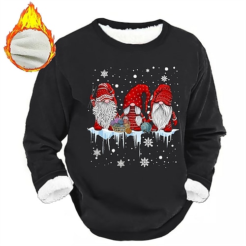 

Graphic père Noël joyeux Noël du quotidien Décontractées Homme Sweat shirt Noël Sport extérieur Vacances Sweats Noir Rouge bleu marine manche longue Col Ras du Cou Imprimer Toison Automne hiver