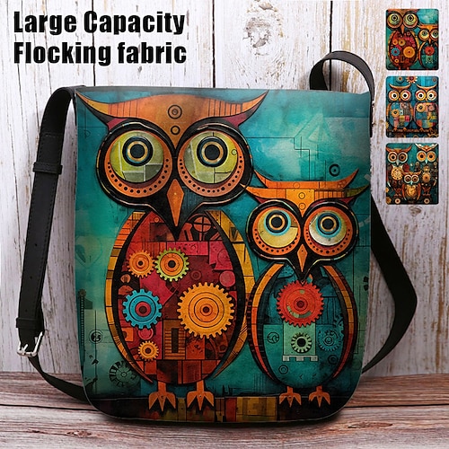 

Women's Crossbody Bag Shoulder Bag Fluffy Bag Polyester Outdoor Daily Holiday Print Large Capacity Lightweight Durable Character Blue Dark Green Green