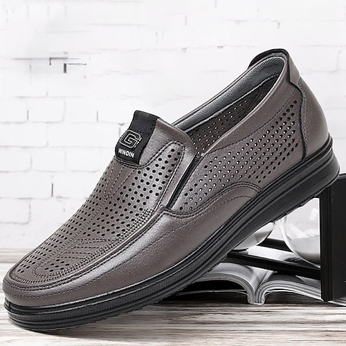 

Men's Loafers Slip-Ons Comfort Loafers Driving Loafers Comfort Shoes Walking Casual Daily PU Comfortable Loafer Black Coffee Grey Spring Fall