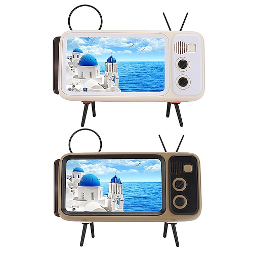 

Support de étui de téléphone portable rétro 3 en 1, haut-parleur HD classique, style de modélisation TV rétro adapté pour téléphone portable de 4.7 à 6.2 pouces