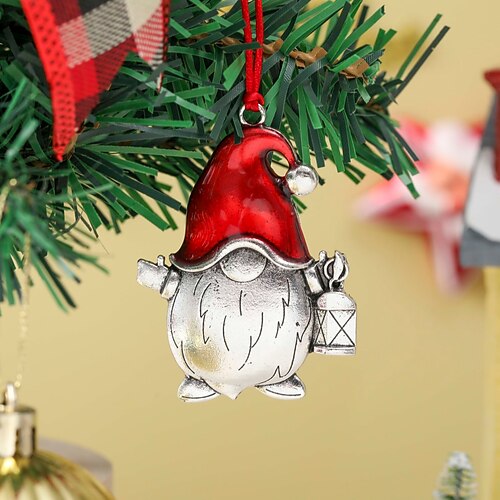 

Christmas Tree Ornament Solid Metal Hanging Metal Xmas Decorations Holiday Ornaments Hanging Pendants Decoration for Home Party Xmas Tree Décor