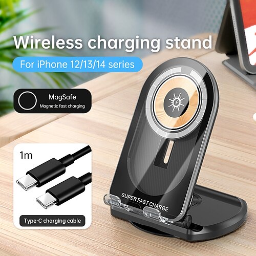 

Wireless Charger 15W Fast Charge New Foldable Desktop Mobile Phone Stand Magnet