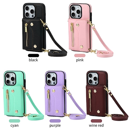 

Phone Case For iPhone 15 Pro Max Plus iPhone 14 13 12 11 Pro Max X XR XS 8 7 Plus Back Cover Wallet Case with Stand Holder Magnetic Zipper Retro TPU PU Leather