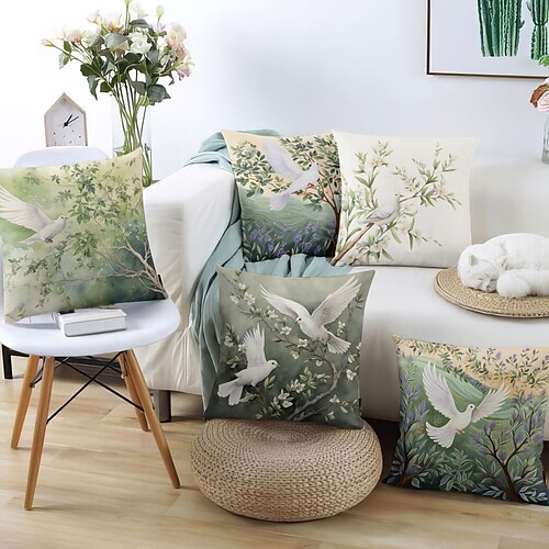 

Pigeon Floral Double Side Pillow Cover 1PC Soft Decorative Square Cushion Case Pillowcase for Bedroom Livingroom Sofa Couch Chair