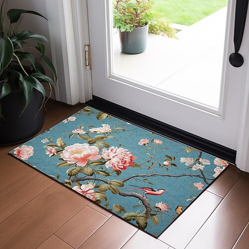 

Floral Doormat Non-Slip Oil Proof Boho Rug Indoor Outdoor Mat Bedroom Decor Bathroom Mat Entrance Rug Door Mat