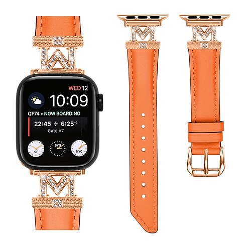 

Schmuck Armband Kompatibel mit Apple Watch Armband 38mm 40mm 41mm 42mm 44mm 45mm 49mm Damen Glitzer Kristall Leder Ersatzarmband für iwatch Series Ultra 8 7 SE 6 5 4 3 2 1