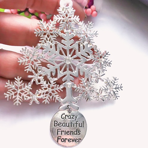 

Neighbors Gift Decoration Metal Christmas Snowflake Snowman Pendant