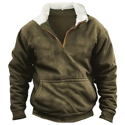 

Hombre Sudadera Sudadera con un cuarto de cremallera Verde Ejército Media cremallera Plano Bolsillo Deporte Diario Festivos Ropa de calle Básico Casual Otoño invierno Ropa Sudaderas con capucha