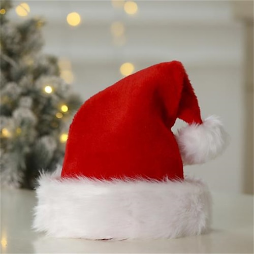 

Christmas Hat Christmas Decorations Thickened Plush Christmas Hat Holiday Decorations